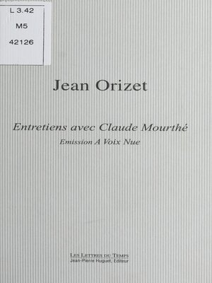 cover image of Jean Orizet, entretiens avec Claude Mourthé